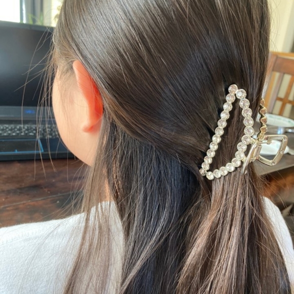 Cubic hair clips and pearl hair clip - Picture 4 of 5